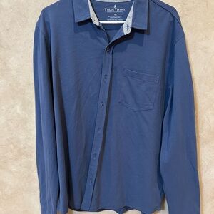 Tailor Vintage Men's knit Navy Button Down Shirt